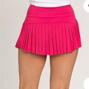 Pink Pleated Mini Skirt